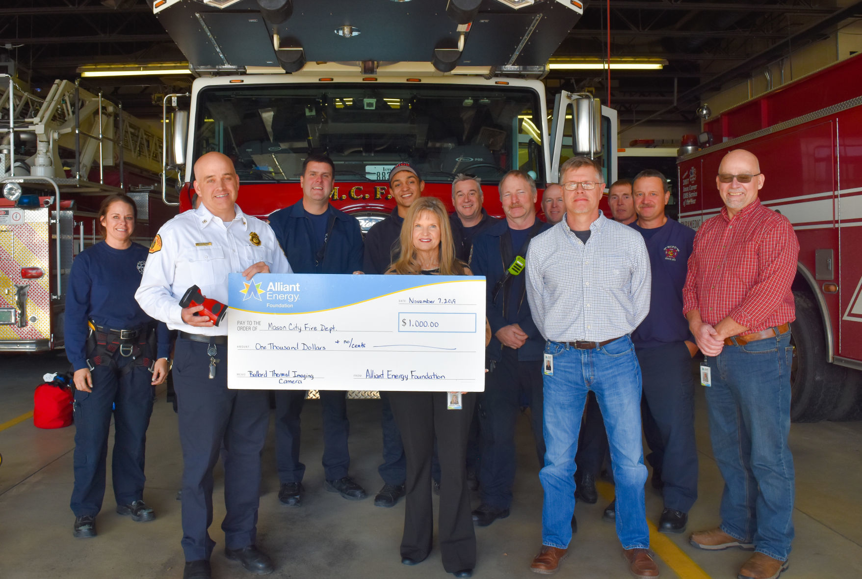 Mason City Fire Department with grant